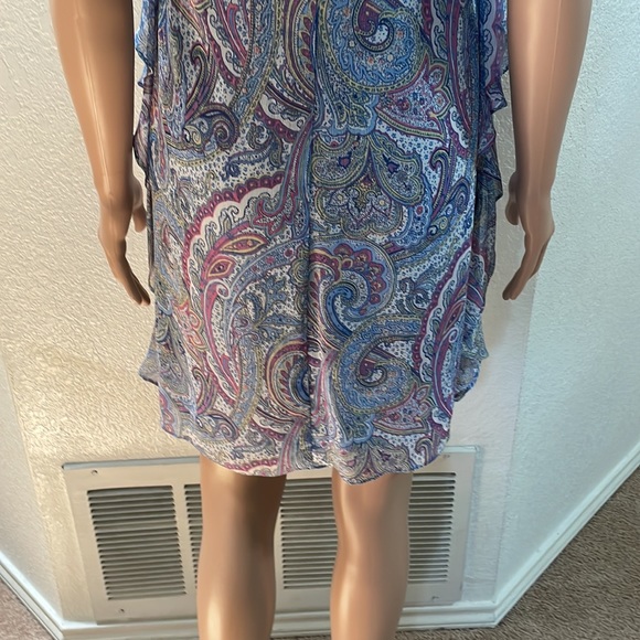 Lauren Ralph Lauren Petite Ruffled Georgette Shift Dress - Picture 7 of 9